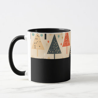 D11 - Tasse mit abstrakten Bäumen Mok