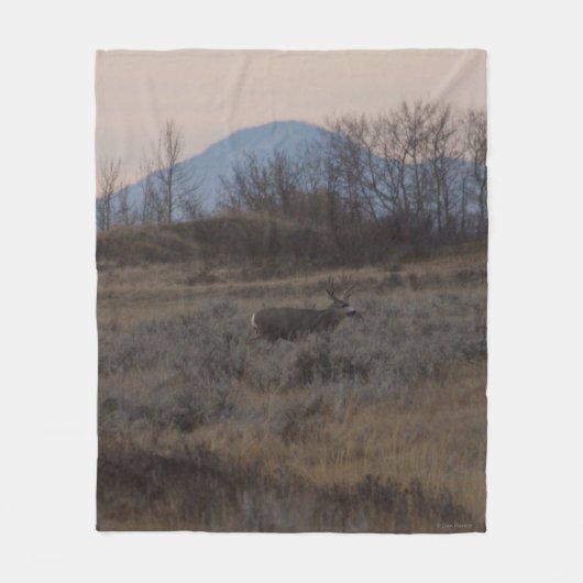 D12 Mule Deer bok en Sweet Grass Hills Fleece Deken (Voorkant)