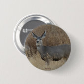 D14 Mule Deer Doe Ronde Button 5,7 Cm (Voorkant /achterkant)