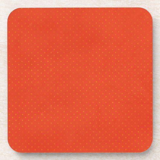 d16red BRIGHT ORANJE POLKA DOT PATROON RETRO TEMP Drankjes Onderzetter (Voorkant)