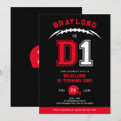 D1 Amerikaans Football eerste verjaardag Kaart (Voorkant / Achterkant)