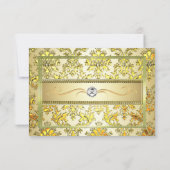 D1 Gold op Gold Damask RSVP-kaart RSVP Kaartje (Achterkant)