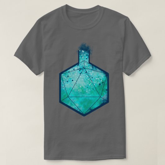 D20 Alchemy Fles Blue T-shirt (Design voorkant)