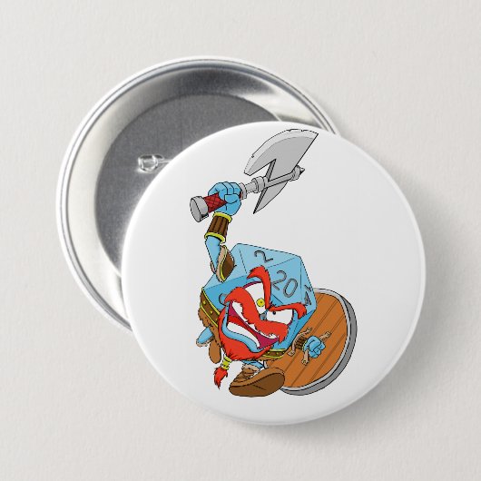 D20 Barbaarse Button (Voorkant /achterkant)