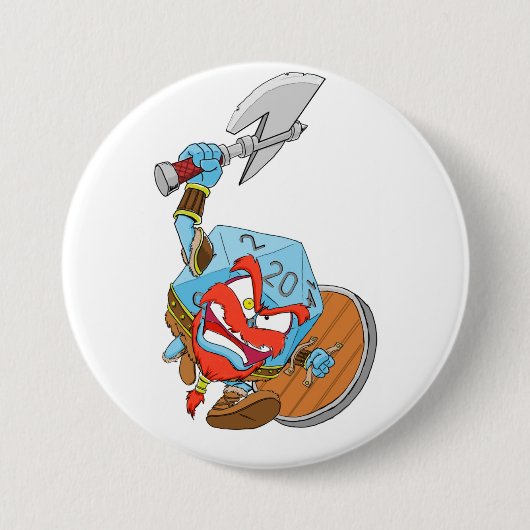 D20 Barbaarse Button (Voorkant)