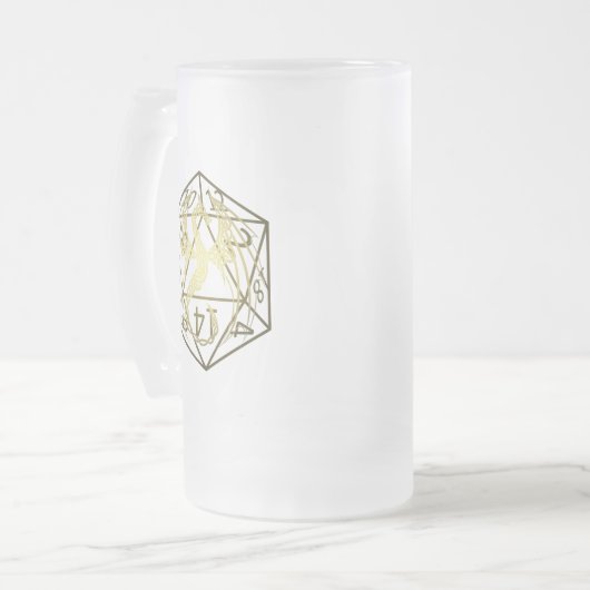 D20 Celtic Dragon DND Frosted Mok (Voorkant links)