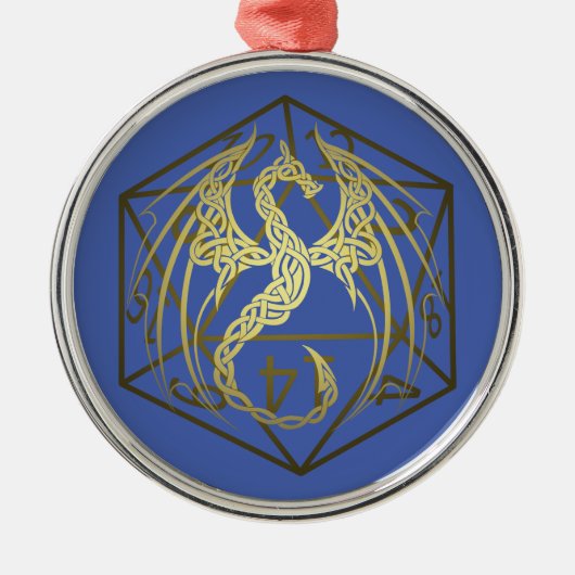 D20 Celtic Dragon DND Ornament (Voorkant)
