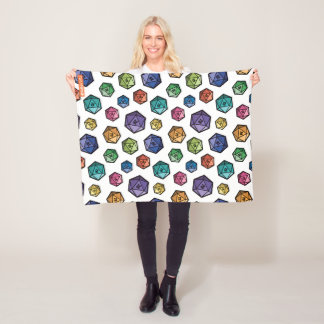 D20 Colorful Patroonmandje Fleece Deken