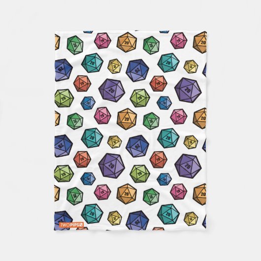 D20 Colorful Patroonmandje Fleece Deken (Voorkant)