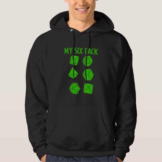 D20-desktop Rpg-gamer bekijk mijn 6-pack D Hoodie (Voorkant)
