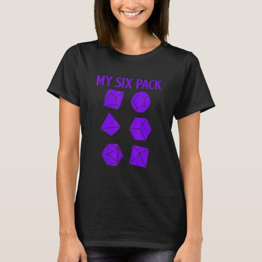 D20-desktop Rpg-gamer bekijk mijn 6-pack D T-shirt (Voorkant)