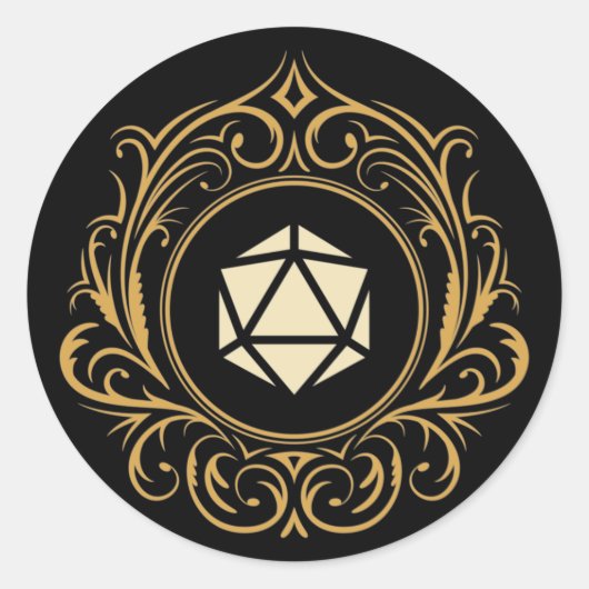 D20-desktop tablet RPG Ronde Sticker (Voorkant)