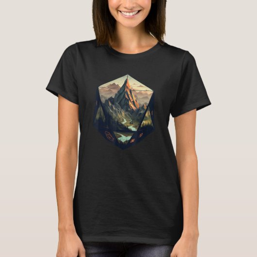D20 Dice Art Fantasy Gaming Cool Realistic D20 dic T-shirt (Voorkant)