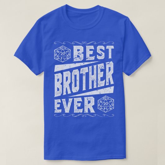 D20 Dice Best Brother Game Master Tabletop Rolepla T-shirt (Design voorkant)
