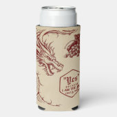 D20 Dice Celtic Dragon DND RPG DM Gamer Gift Seltzer Blikjeskoeler (Seltzer Achterkant)