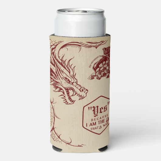 D20 Dice Celtic Dragon DND RPG DM Gamer Gift Seltzer Blikjeskoeler (Seltzer Achterkant)