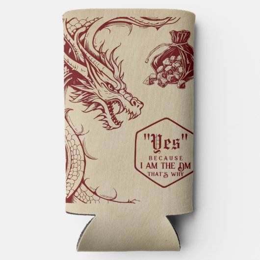 D20 Dice Celtic Dragon DND RPG DM Gamer Gift Seltzer Blikjeskoeler (Achterkant)