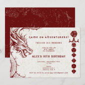 D20 Dice Celtic Dragon DND RPG DM Gamer Verjaardag Kaart (Voorkant / Achterkant)