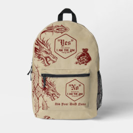 D20 Dice Celtic Dragon DND RPG Omdat DM Gamer Bedrukte Rugzak