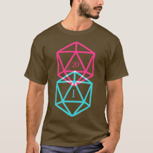 D20 Dice Critical Fail en Natural 20-tabletop RPG T-shirt