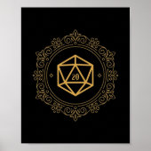 D20 Dice Monogram tablet RPG Poster (Voorkant)