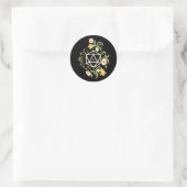 D20 Dice of Druid Flowers Tabletop RPG Ronde Sticker (Tas)