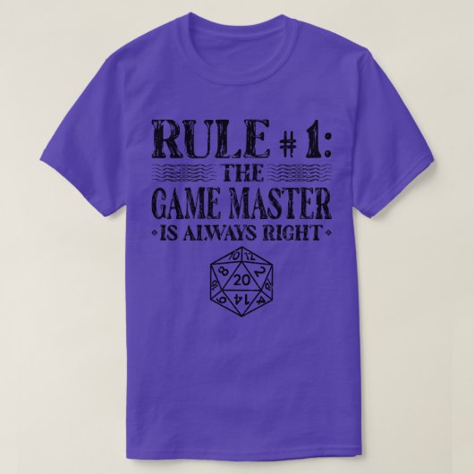 D20 Dice Rollenspel DM Tafelblad RPG T-shirt (Design voorkant)