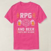 D20 Dice RPG en Bier Tafelblad Rol Spelen Spel M T-shirt (Design voorkant)