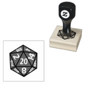 D20 Dice RPG Icon Rubber Stamp Rubberstempel (Gestempeld)