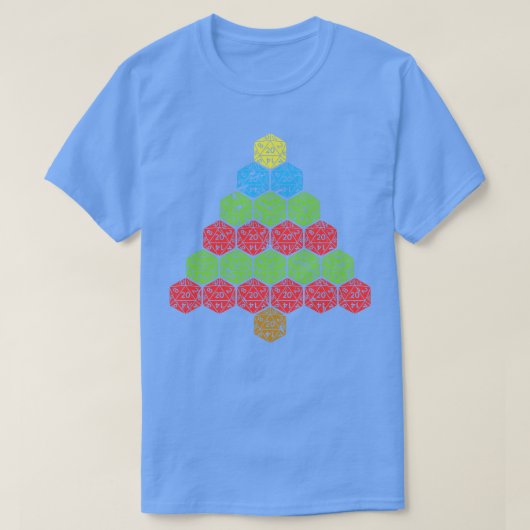 D20 Dice RPG Oogse kerstboom T-shirt (Design voorkant)
