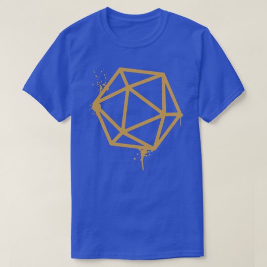 D20 Dice Spray Verf Brons T-shirt (Design voorkant)