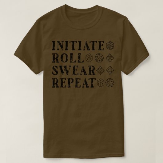 D20 Dice tafelblad DM Rollenspel T-shirt (Design voorkant)