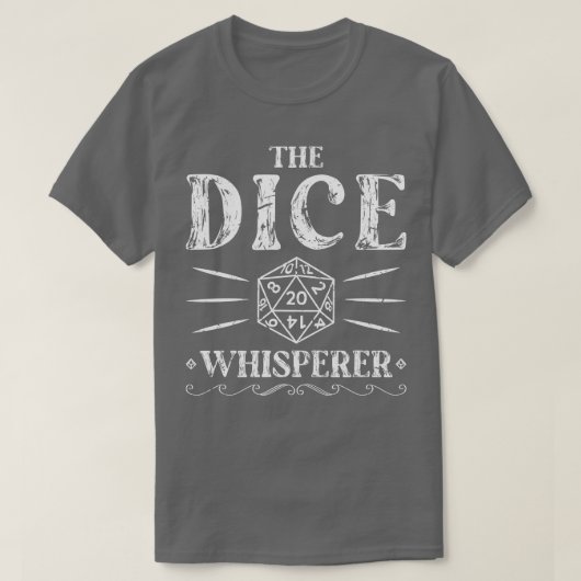 D20 Dice Whisperer Tabletop Design voor RPG Game M T-shirt (Design voorkant)