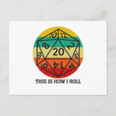 D20 Dit is hoe ik retro dice rol Briefkaart (Voorkant)