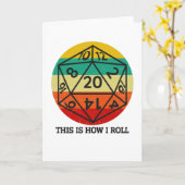 D20 Dit is hoe ik retro dice rol Kaart (Gele Bloem)