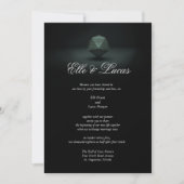 D20 Donkere Moth Wedding Invitation Kaart (Voorkant)