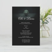 D20 Donkere Moth Wedding Invitation Kaart (Staand voorkant)