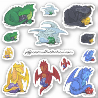 D20 Dragons Sticker Set