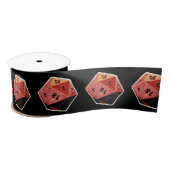 D20 Gamer Dice Art Fabric Ribbon Satijnen Lint (Spoel)
