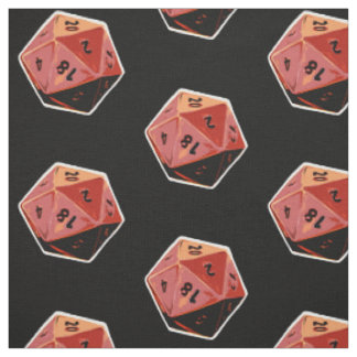 d20 Gamer Dice Art Fabric Stof