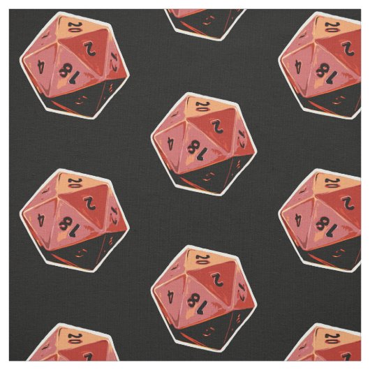 d20 Gamer Dice Art Fabric Stof (Swatch)