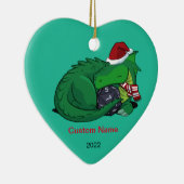 D20 Green Dragon Ceramic Ornament (Rechts)