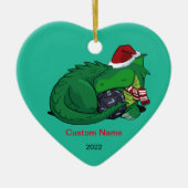 D20 Green Dragon Ceramic Ornament (Voorkant)