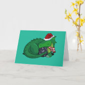 D20 Green Dragon Holiday Edition Wenskaart Kaart (Gele Bloem)