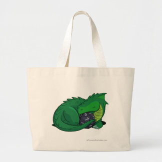 D20 Groene draak Grote Tote Bag