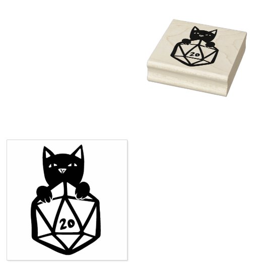 D20 Kat Rubberstempel (Gestempeld)