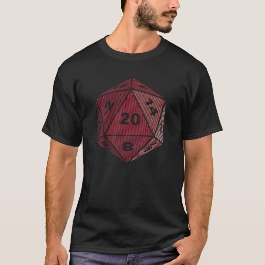 D20 Line Art - Roleplaying RPG Tabletop Adventure T-shirt (Voorkant)