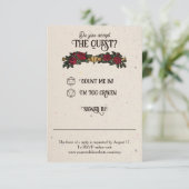 D20 Monogram Rozen RPG Huwelijk RSVP Kaartje (Staand voorkant)