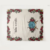 D20 Monogram Rozen RPG Trouw Achtergrond Wandkleed (Voorkant (horizontaal))