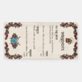 D20 Monogram Rozen RPG Trouw Bar Menu Spandoek (Horizontaal)